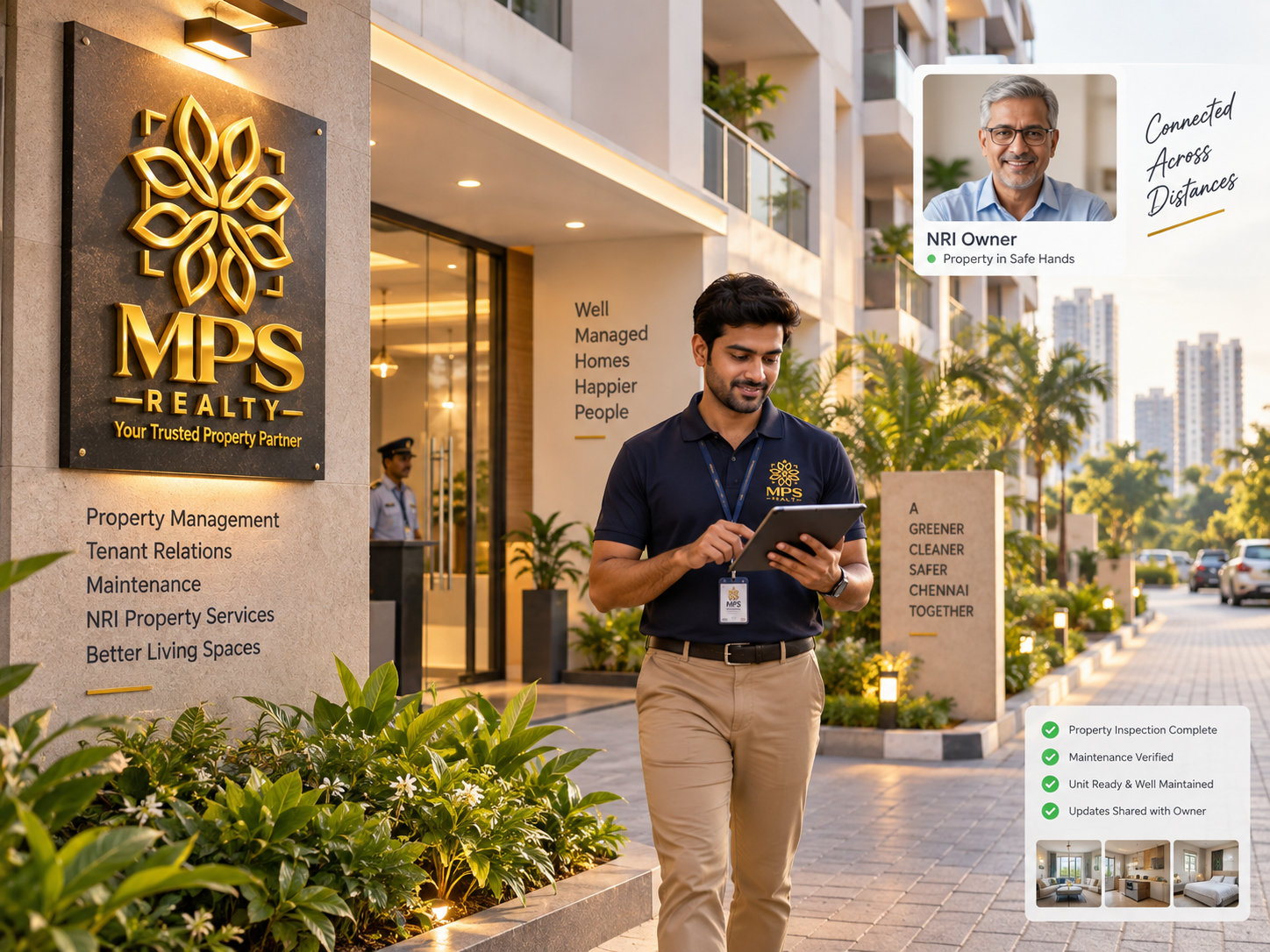 Remote property management support for NRI owners